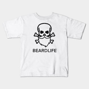 Skull and Beard Beardlife - Black Kids T-Shirt